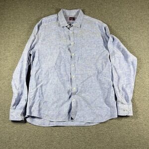Untuckit Tall Wrinkle Resistant 100% Linen Button Shirt Mens 2XL XXL Long Sleeve